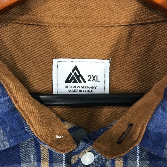 Swisswell Shirt Men's 2XL Blue Plaid Flannel Button Down Long Sleeve Pockets - Picture 3 of 11